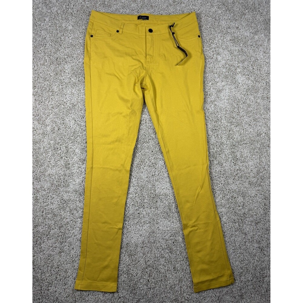 Labijou Women's 1XL Mustard Yellow Stretch Skinny Pants Pull On NWT Plus Size